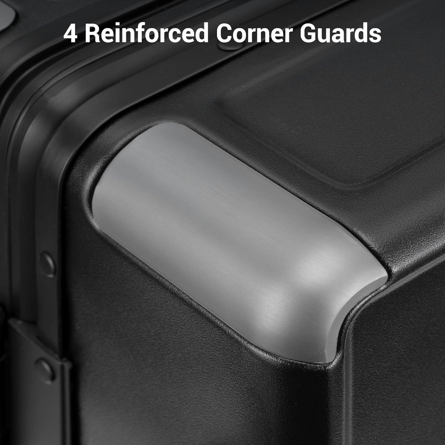 LEVEL8 Zipperless Carry On Suitcase Airline Approved with Aluminum Frame, Hard Shell Luggage with Spinner Wheels, Metal Travel Luggage with Double Tsa Locks, 20 Inch, Black