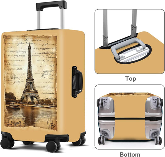 Luggage Cover Washable Suitcase Protector Anti-scratch Suitcase cover Fits 20-34 Inch Luggage (Tower-3, S(20-22inch suitcase))