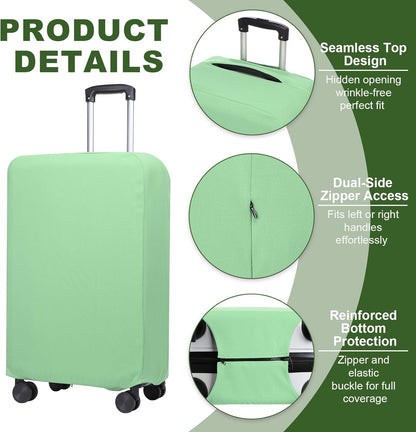 PATIKIL Luggage Cover, Suitcases Covers Elastic Carry on Cover Protector Washable Scratch-Resistant Fits 19-21 Inch Luggage for Travel Business Trips, Light Green