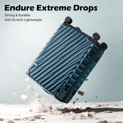 Luggage sets 3 piece with Spinner Wheels, PC Hard Shell Travel Luggage, Carry On suitcase with TSA Lock,YKK Zippers,Charcoal Metallic (Red, 3 Piece Sets(20/24/28))