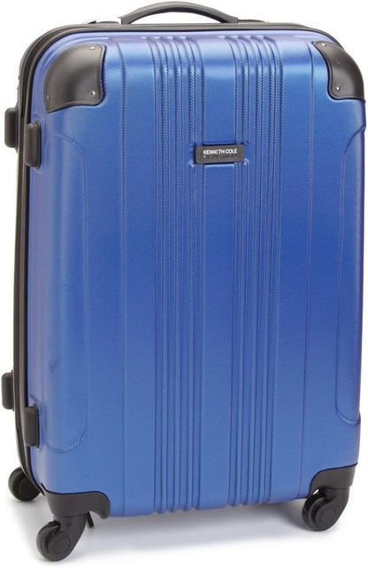 Kenneth Cole REACTION Out of Bounds Lightweight Hardshell 4-Wheel Spinner Luggage, Cobalt Blue, 24-Inch Checked
