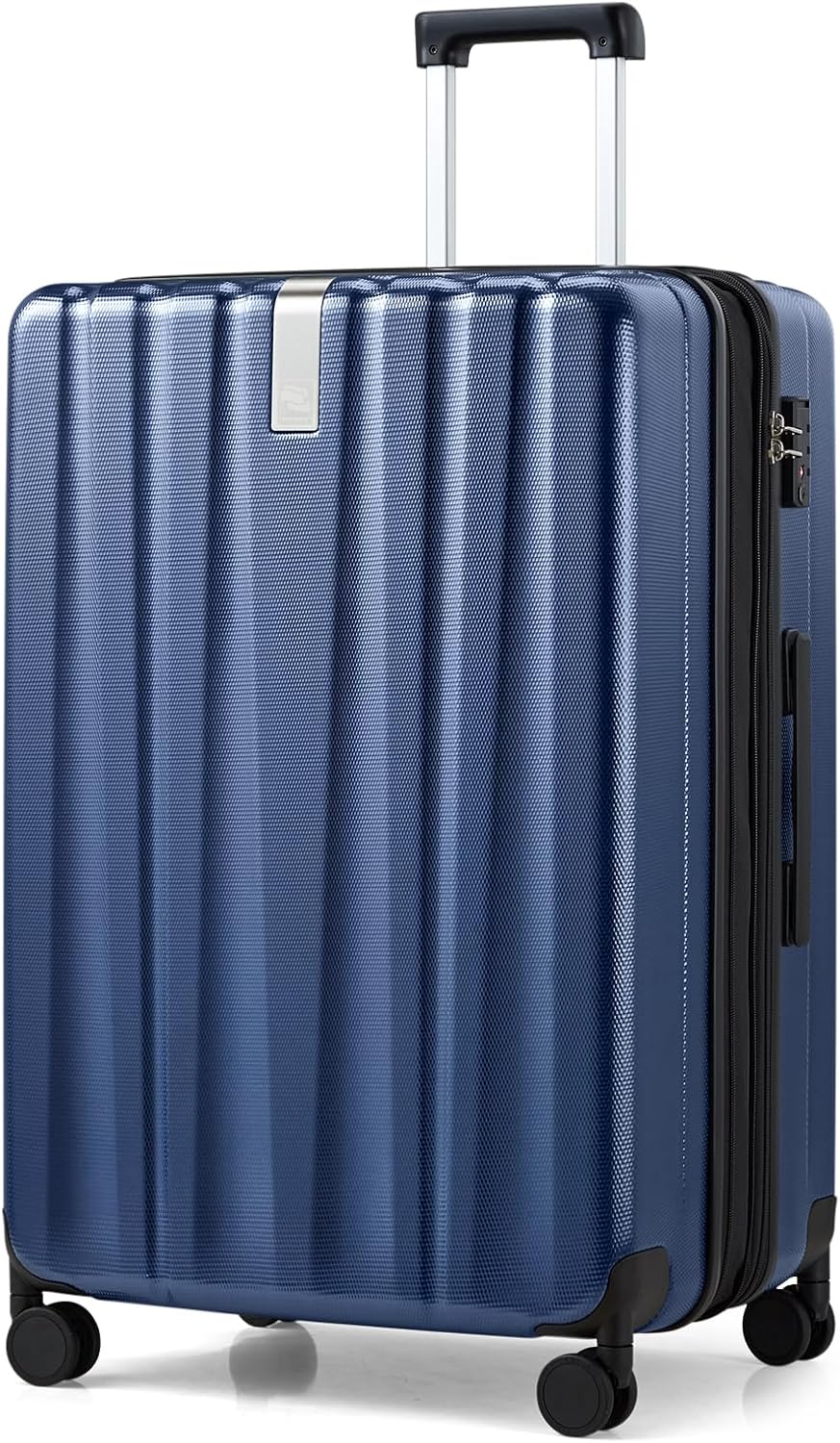 Hanke 29 Inch Expandable Checked Luggage Lightweight PC Hard Shell Luggage Suitcases with Wheels Travel Luggage Rolling Large Suitcase Travel Luggage Bag for Study Abroad.(Dark Blue)