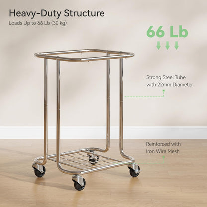 Laundry Basket with Wheels 150L/40Gal, Rolling Laundry Hamper with Steel Fram and Removable Washing Bag,Laundry Sorter Cart for Laundry Room,Hotel,Dorm,