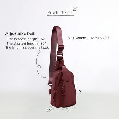 ODODOS Daily Sling Bag with Adjustable Straps Crossbody Chest Bag Lightweight Small Backpack for Casual Traveling Hiking