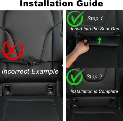 Car Seat Organizers,Multi-functional Back Seat Protectors, Storage Pouches, and Tray Holders (for Cars, Kids, Seat Back and Rear Seats) (Plain Black, 2 Pcs)