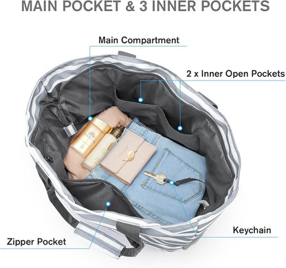 G4Free Beach Bag, Waterproof Sandproof Beach Tote Bag, Large Capacity Foldable for Women