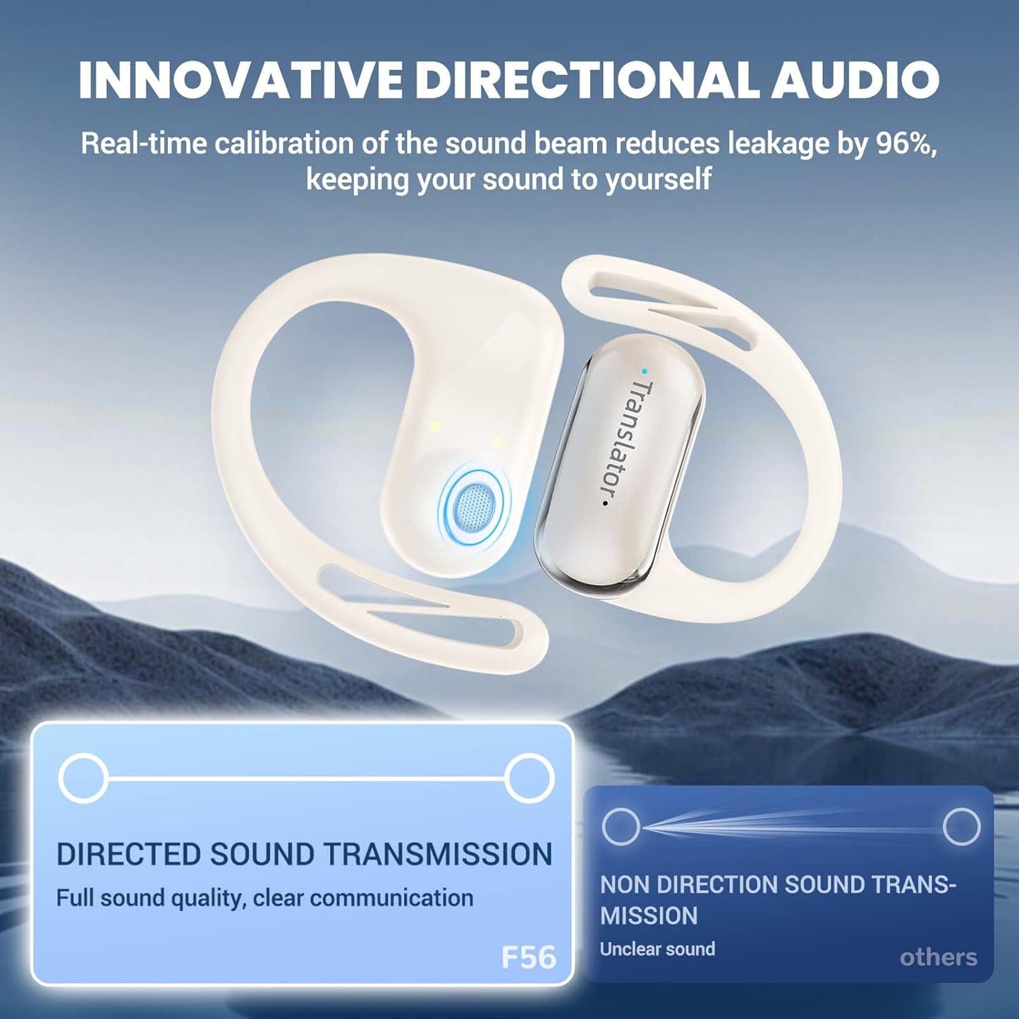 AI Translator Earbuds Translation Earbuds Real-Time 98% Accuracy 0.5s Response |Lifetime Free Offline Translation(8 Languages) & Online Translation(144 Languages) AF56 Beige