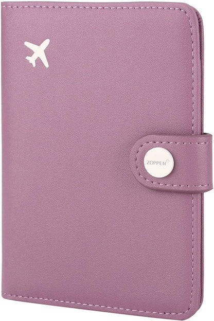 ZOPPEN Passport Holder Women, Passport Cover Travel Wallet Rfid Blocking Passport Wallet Cover Case Travel Essentials Document Organizer, Elegant Purple