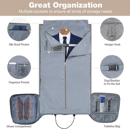 Garment Bags with Wheels, Garment Convertible Weekender Bags, Large Garment Bags for Travel, Duffle Luggage Bag Garment Bag (Army Green, Medium)