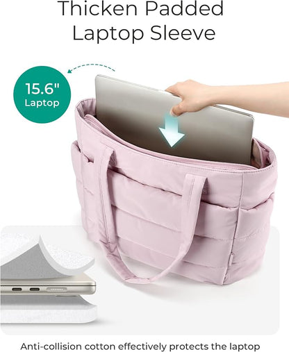 BAGSMART Tote Bag for Women, Lightweight Puffy Tote Bag - Image 4