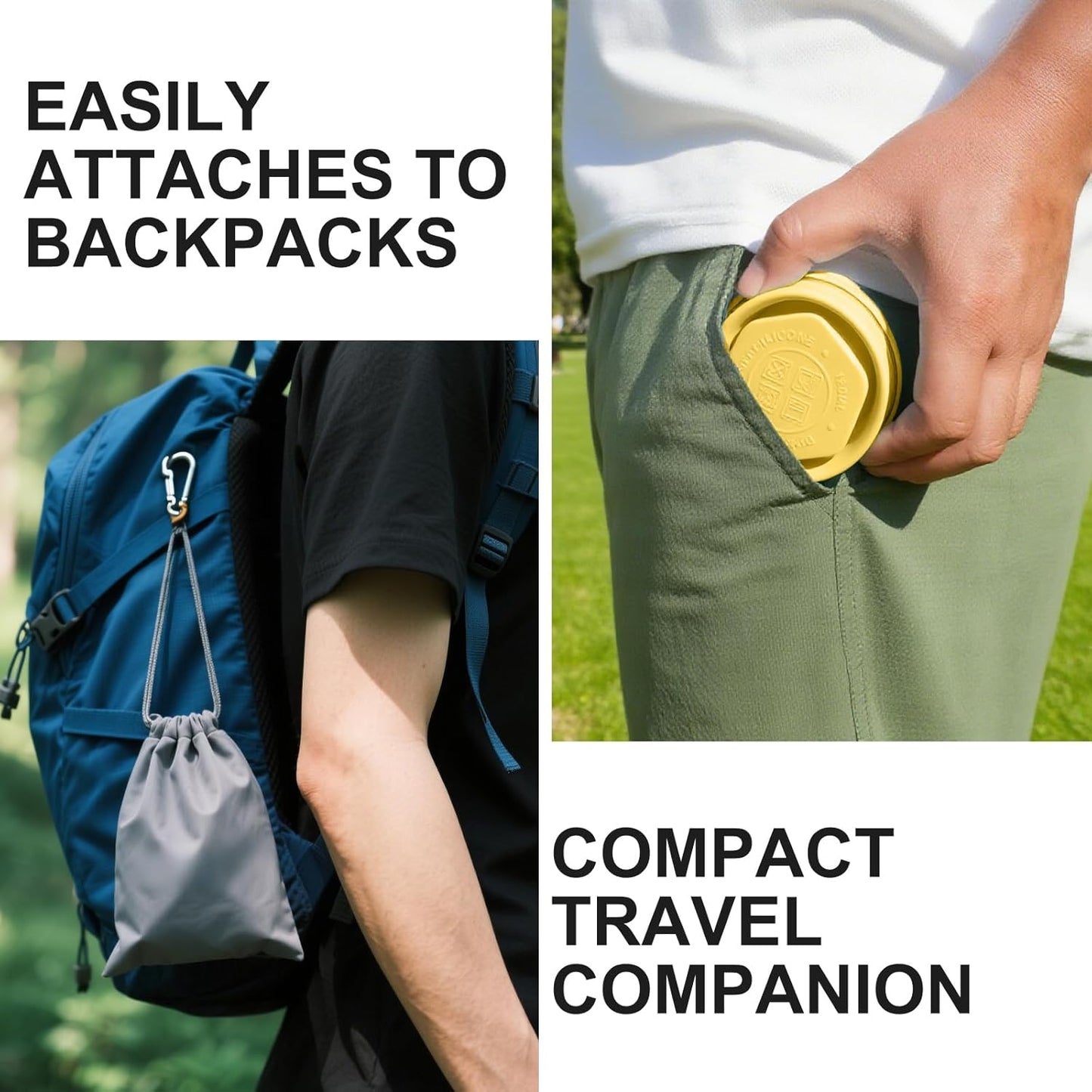 Collapsible Water Cup 6oz/180ml - Collapsible Cup - Silicone Collapsible TravelCup - Silicone Folding Camping Cup with Lids - Foldable Drinking Cup - for Travel, Camping, Hiking