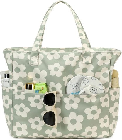 Waterproof Beach Tote Pool Bags for Women Ladies Extra Large Gym Tote Carry On Bag With Wet Compartment for Weekender Travel