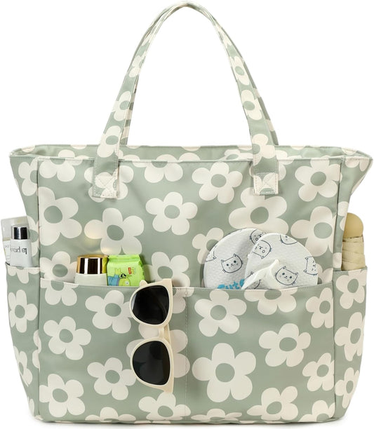 Waterproof Beach Tote Pool Bags for Women Ladies Extra Large Gym Tote Carry On Bag With Wet Compartment for Weekender Travel