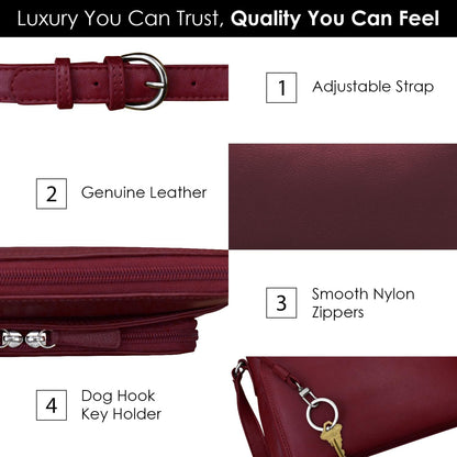 ili New York Genuine Leather Crossbody Bags for Women - Premium RFID Blocking Shoulder Bag Organizer with Adjustable Strap