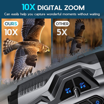 4K Night Vision Goggles for Adults,10X Zoom Night Vision Binoculars with 1000FT Infrared Range,4000mAh Rechargeable Battery,3.5" Screen,Include 32GB Card,Gift for Mens and Outdoor Enthusiasts