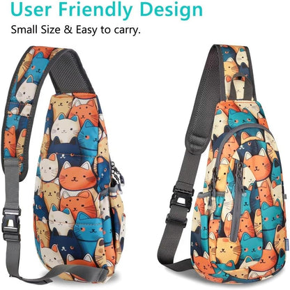 TITECOUGO Small Sling Bag, Lightweight Crossbody Backpack for Men Women, Shoulder Bag for Sports and Outdoor