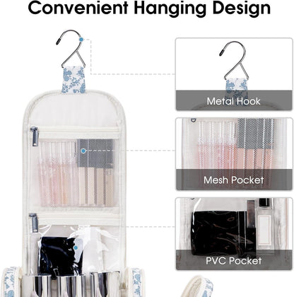 Narwey Hanging Toiletry Bag for Women Travel Makeup Bag Organizer Toiletries Bag for Cosmetics Essentials Accessories