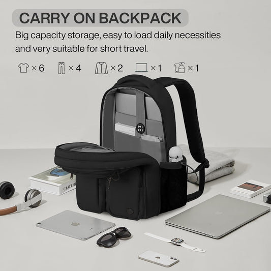 mixi Large Capacity Travel Laptop Backpack, Lightweight Durable College Bookbag Men Woman 15.6" Computer Bag, Water Resistant Outdoor Hiking Backpacks With Multifunction Pockets, 17 Inch Expandable