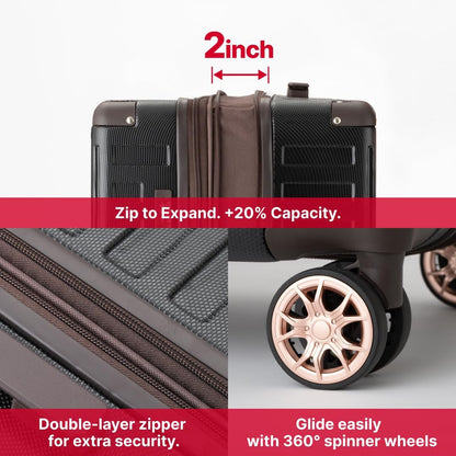 LEGEND WALKER DECK Hardside Expandable Luggage, 22 inch, Carry-on, Green, 5514-49-GR