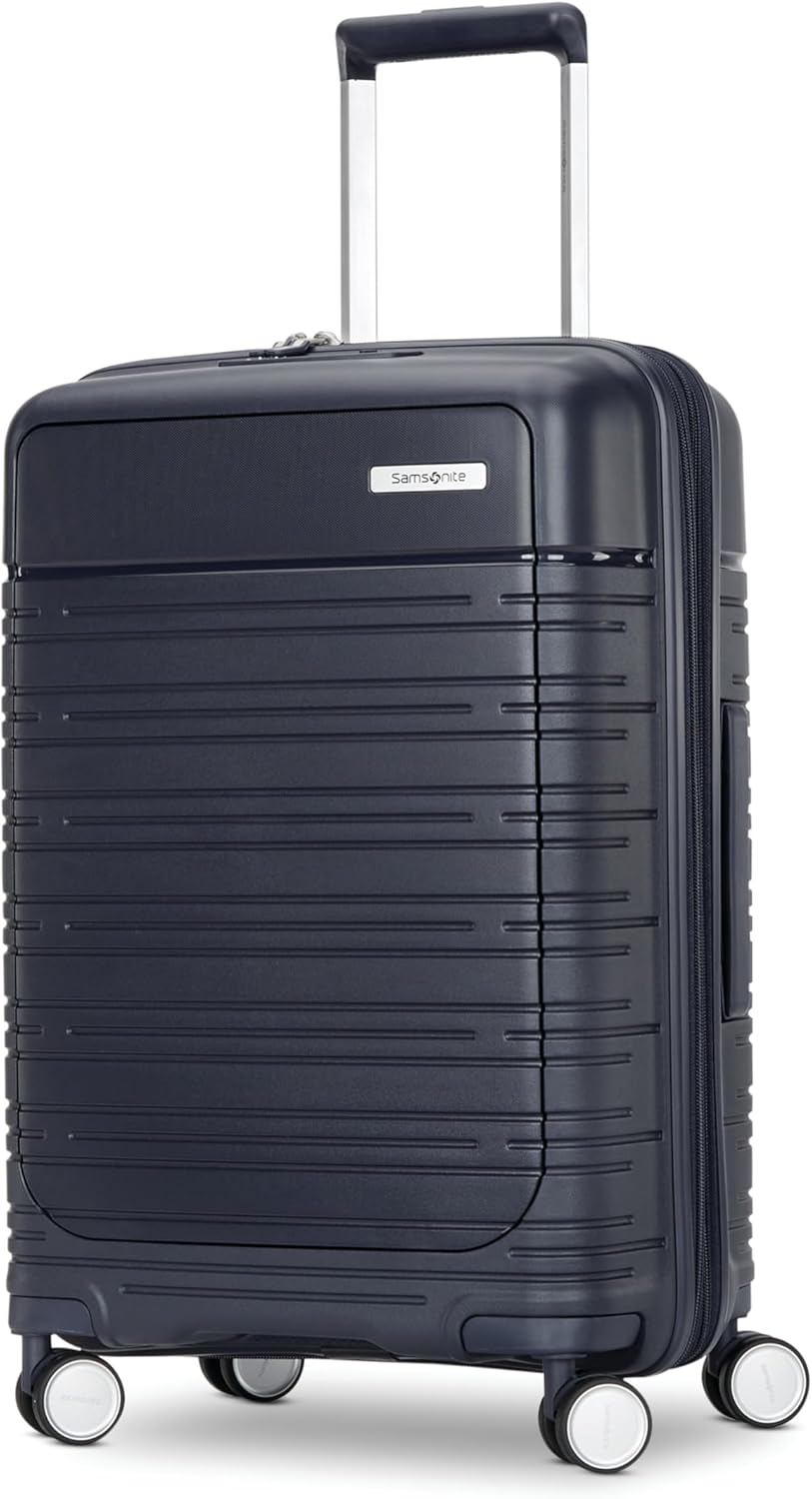 Samsonite Elevation Plus - Carry-On Hardside Luggage with QuickEntry™ Front Compartment - Scratch Resistant Polypropylene Shell, AirTag Holder, TSA Lock, Airline Approved - Midnight Blue