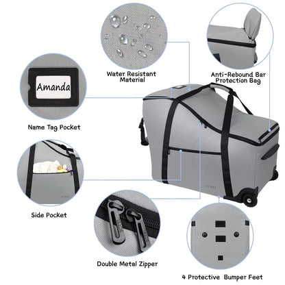 Car Seat Bags for Air Travel Fit Chicco Keyfit 35 and Anti-rebound Bar Base, Fit Doona Car Seat Stroller and Base, Nuna Pipa Travel Bag, Infant Car Seat Bag, Doona Travel Bag