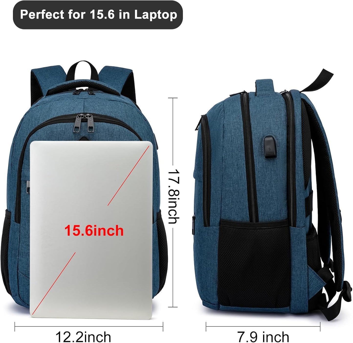 Backpack for Boys Men, School Backpack for Teens Girls, Lightweight Casual High School Bookbag, Daily-use Travel Laptop Backpack with USB Charging Port Fits 15.6 Inch Notebook