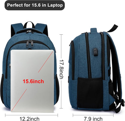 Backpack for Boys Men, School Backpack for Teens Girls, Lightweight Casual High School Bookbag, Daily-use Travel Laptop Backpack with USB Charging Port Fits 15.6 Inch Notebook