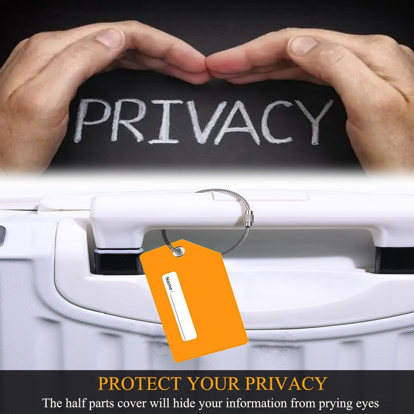 7 Pack Silicone Luggage Tag for Suitcases with Name ID Card, TSA Approved, Privacy Protection Travel Suitcase Tags (Multicolor)