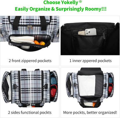 20 inch Sports Duffel Bag - for Travel Gym - Grey/White