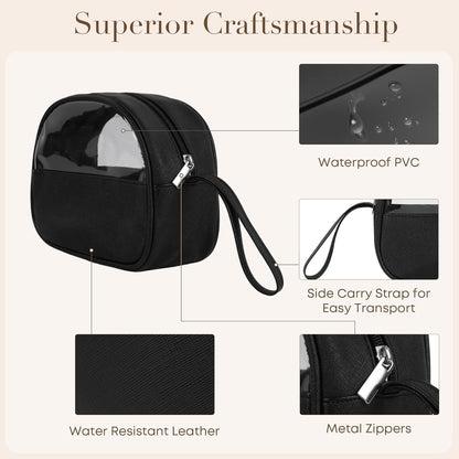 Clear Toiletry Bag, Travel Makeup Bag, Small Transparent Cosmetic Bag with Zipper，Organize Cosmetics & Skincare Essentials (Small)