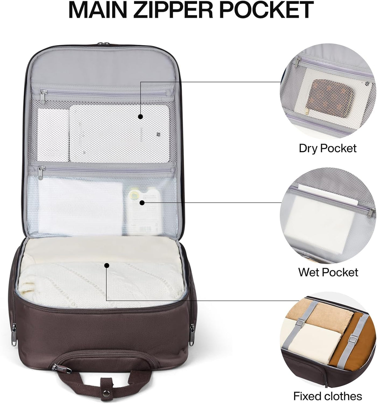 Hanke Softside Expandable Underseat Carry On luggage for Airplanes,Travel Luggage Rolling Bag Personal Item Bag Small Suitcase,Coffee,16-Inch