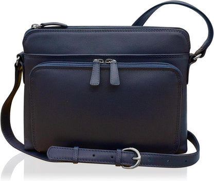 ili New York Genuine Leather Crossbody Bags for Women - Premium RFID Blocking Shoulder Bag Organizer with Adjustable Strap