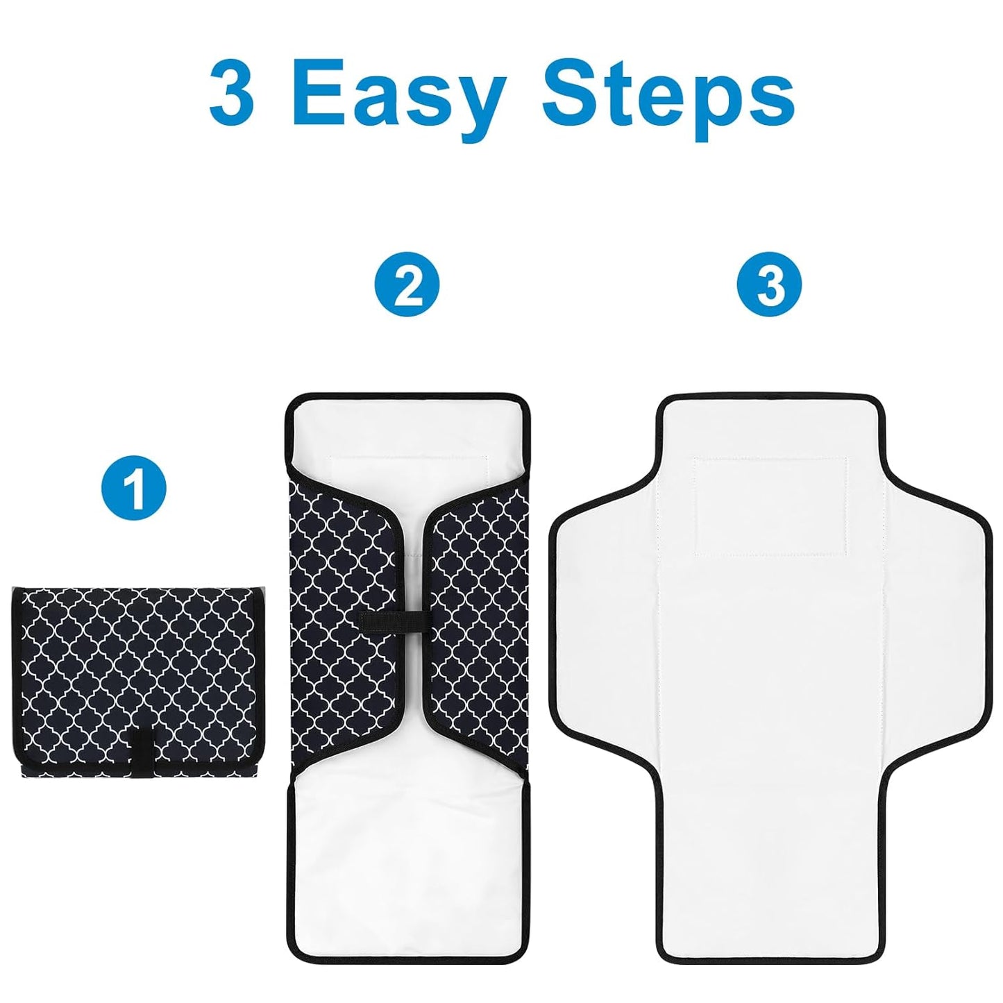 Accmor Portable Diaper Changing Pad, Waterproof Baby Changing Mat, Foldable Travel Diaper Changing Pads for Baby