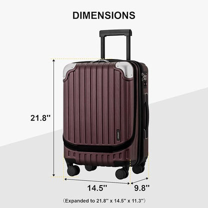 LEVEL8 Grace Carry on Luggage Airline Approved, 20 Inch Expandable Hardside - Image 9