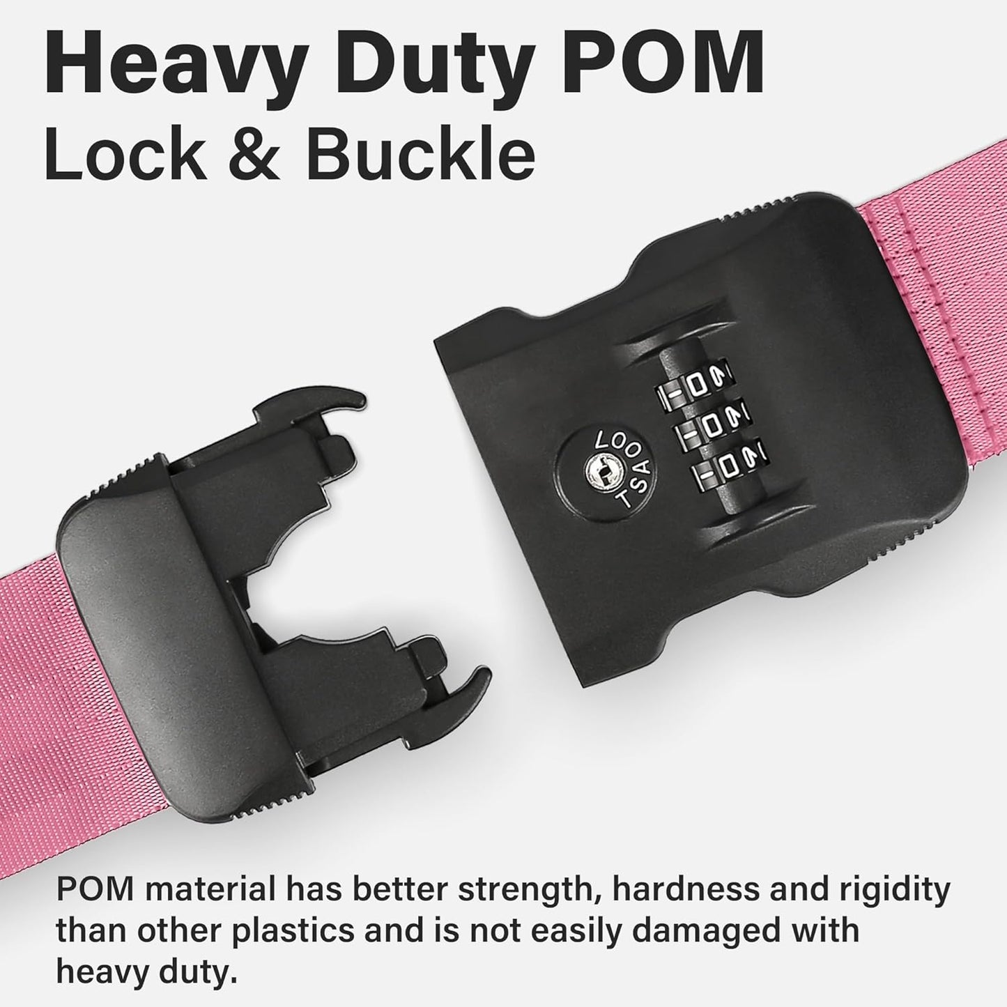 Luggage Straps, Pink TSA Approved Luggage Strap Belt with Combination Lock for Suitcases, 2 Pack Adjustable Heavy Duty Cross Suitcase Straps with Name Tags for Travel, Carry On Bags, Protect Luggage