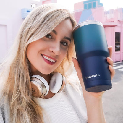 30 oz Tumbler Cup with Lids and Straws, 100% Leak-Proof, Cupholder Friendly Insulated Cup with Straw, Double Wall Powder Coated Stainless Steel Tumbler, Ideal Gift for All Occasions (Boss)