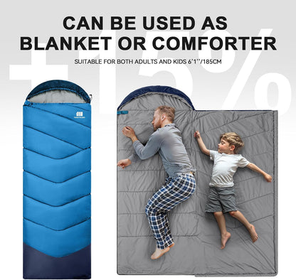 Sleeping Bags for Adults Cold Weather,Portable, Waterproof,Lightweight Sleeping Bag for Tall Girls Boys with Compression Sack for Warm Camping, Hiking, Outdoor & Indoor