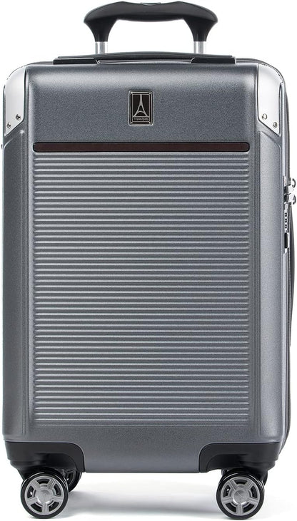 Travelpro Platinum Elite Hardside Expandable Carry on Luggage, 8 Wheel Spinner, TSA Lock, Hard Shell Polycarbonate Suitcase, Vintage Grey, Carry on 21-Inch