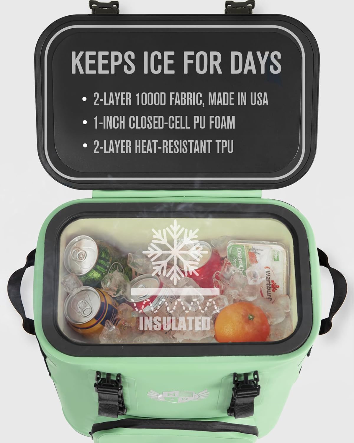 Magnetic Soft Cooler, Zipperless Soft Sided Cooler Bag for Men & Women, Insulated Backpack Coolers for Tailgating, Beach, Lunch, Picnic, Kayak