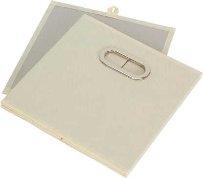 Household Essentials 82-1 Foldable Fabric Storage Bins |Cubby Cubes with Handles | Natural (Pack of 36)