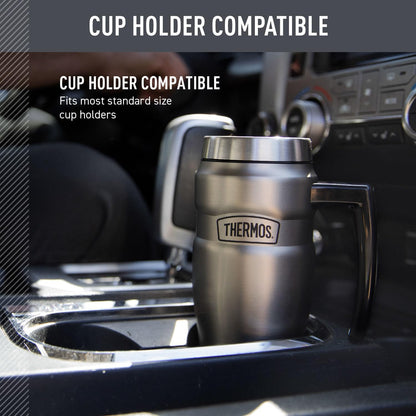 THERMOS Stainless King Vacuum-Insulated Travel Mug, 16 Ounce, Rustic Red