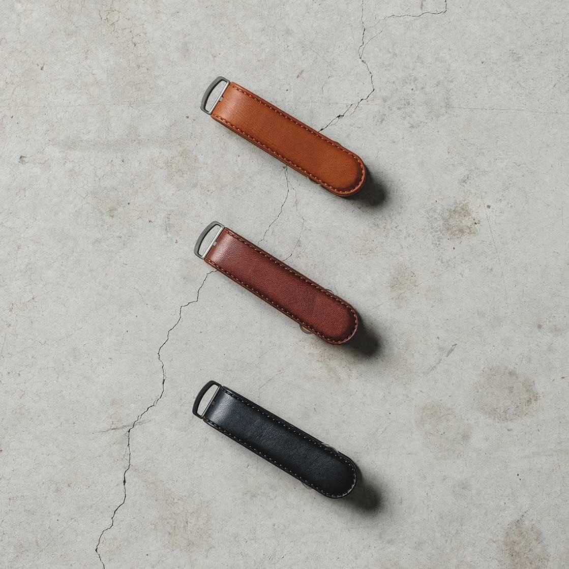 Jibbon Italian Premium Leather Key Organizer - Stylish Key Holder with Marine Grade 316 Stainless Steel, Compact EDC Keychain