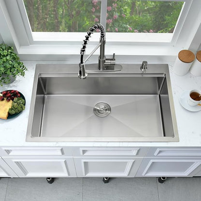 30 Inch Drop In Kitchen Sink Workstation-Bokaiya 30x22 Stainless Steel Drop In - Image 2