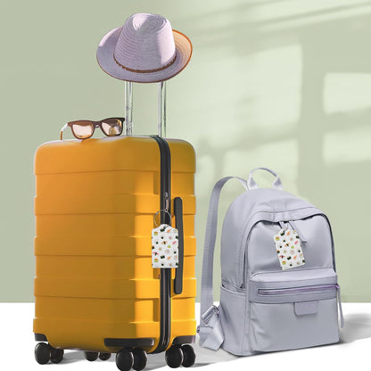 2 Pack Luggage Tags for Suitcase,Cute Funny Japanese Sushi Leather Luggage Tag Bag Tags Identifiers Privacy Cover Id Label with Steel Loop for Women Men Girls Boys Travel