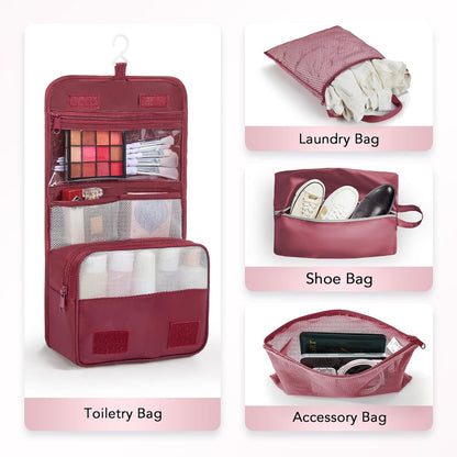 8 Set Compression Packing Cubes for Travel Essentials,Compressible Expandable Packing Cubes for Suitcase,OlarHike Luggage Organizer Bags for Travel,Handy Helper for Organizing Clothes(Wine Red)