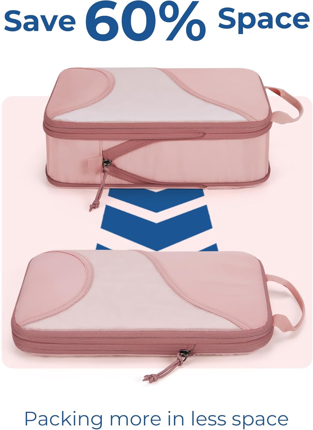 BAGSMART Compression Packing Cubes - 6 Set Travel Packing Cubes for Suitcases, Compression Suitcase Organizers with Shoe Bag