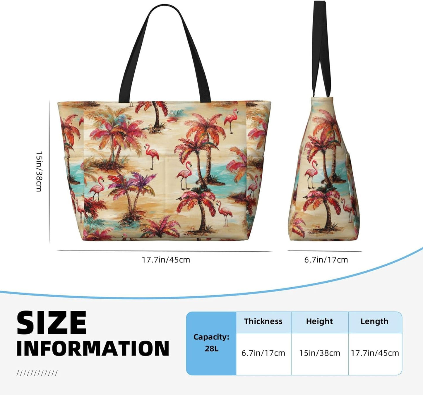 Beach Bag for Women Beach Tote Bag Waterproof Sandproof Large Bags with Zipper Big Capacity for Vacation Travel