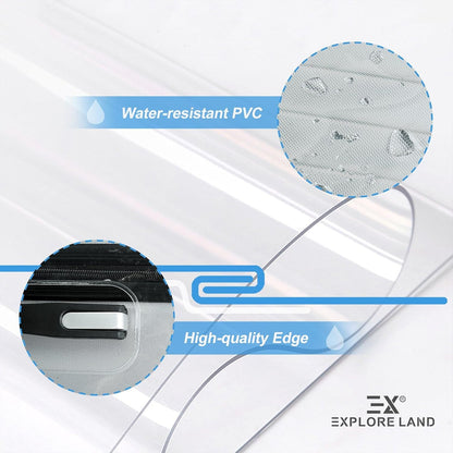 Explore Land Clear Luggage Cover Tough Protector Fits for 30 Inches Suitcase for Travel Airplane (PVC, XL)