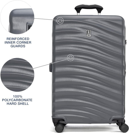 Travelpro Maxlite Air V2 Hardside Expandable Luggage, 8 Spinner Wheels, Lightweight Hard Shell, TSA lock, Shadow Grey, 3-Piece Set (21/25/28)