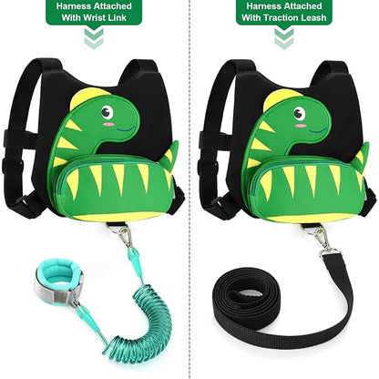 Accmor Toddler Harness Leash + Anti Lost Wrist Link, Cute Dinosaur Kids Harness - Image 3